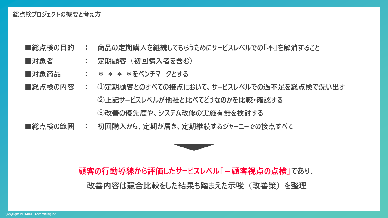 総点検プロジェクトの概要と考え方