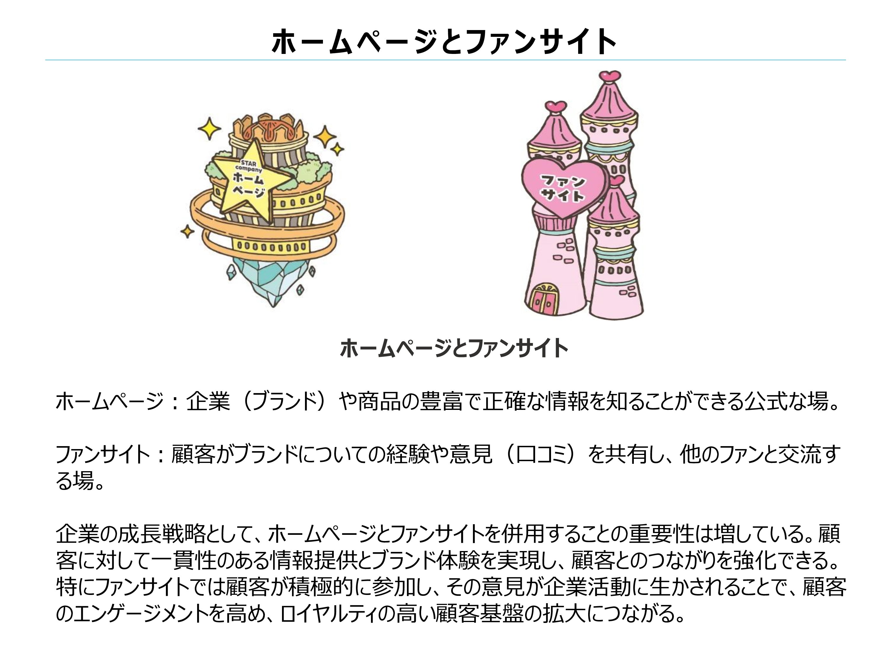 ホームページとファンサイト